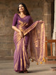 Attractive Rose gold colour Handwoven Tussar Dupion Model silk Saree