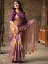 Attractive Rose gold colour Handwoven Tussar Dupion Model silk Saree