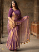 Attractive Rose gold colour Handwoven Tussar Dupion Model silk Saree