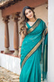 Catchy Rama colour Handwoven Tussar Dupion Model silk Saree