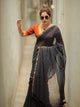 Beautiful Black Mangalgiri Cotton-silk saree -pc001