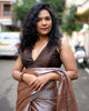 Catchy Brown colour Handwoven Tussar Dupion Model silk Saree