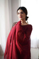 Marvelous -Maroon Mangalagiri Plain Cotton Saree - PC-30