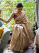 Marvelous -Gold Mangalagiri Plain Lilen Saree - PC-31